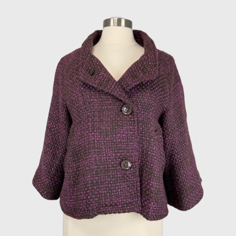 Erin London Purple Tweed Swing Jacket Small